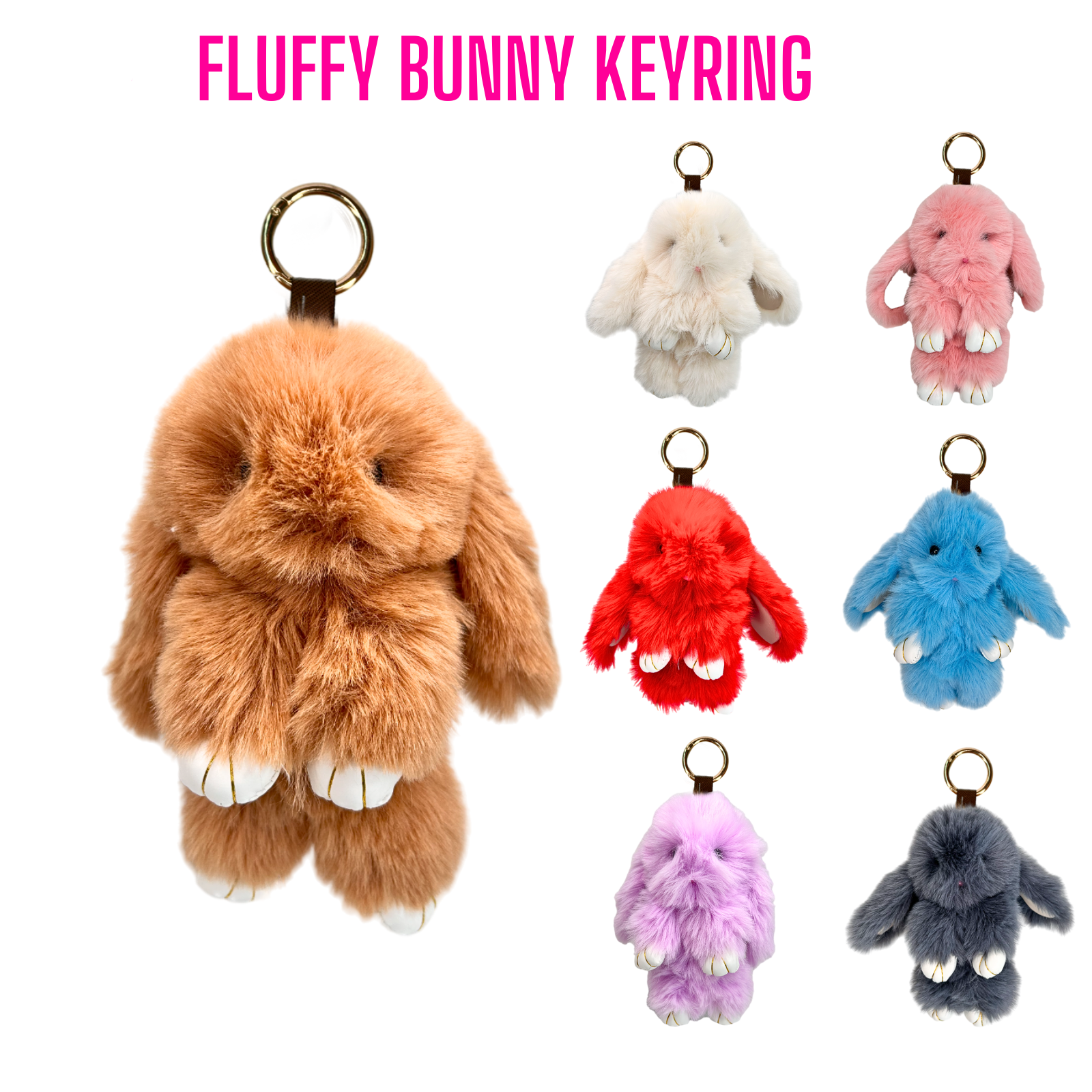 Fluffy Bunny Keyrings Warrnambool Toys and Baby