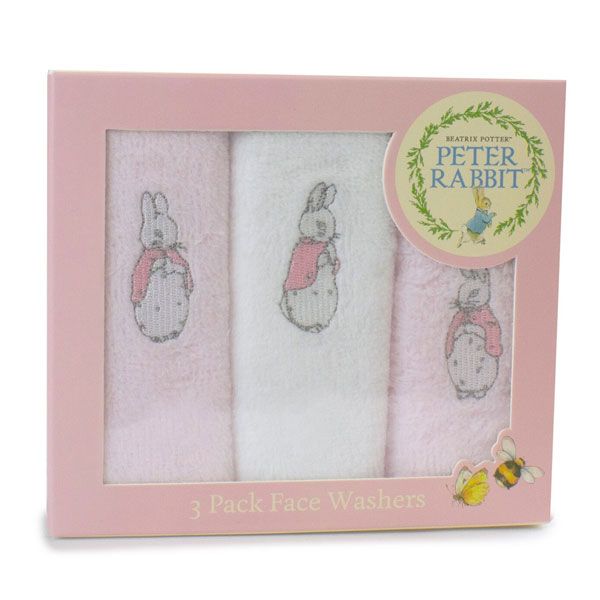 Bubba Blue Peter Rabbit Face Washer 3pk - Pink