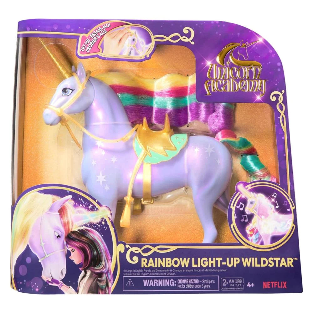 Unicorn Academy Rainbow Light Up Wildstar 2 x AA demo batteries incl