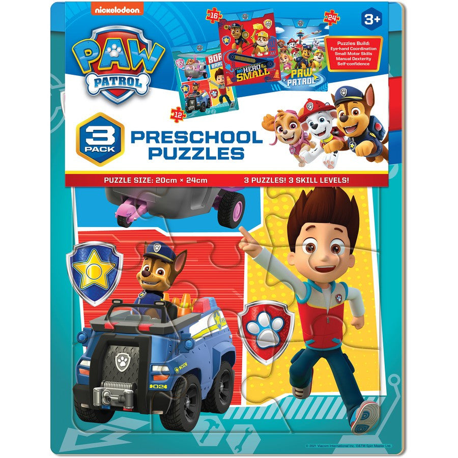 Paw Patrol 3 pack of Preschool Tray Puzzle