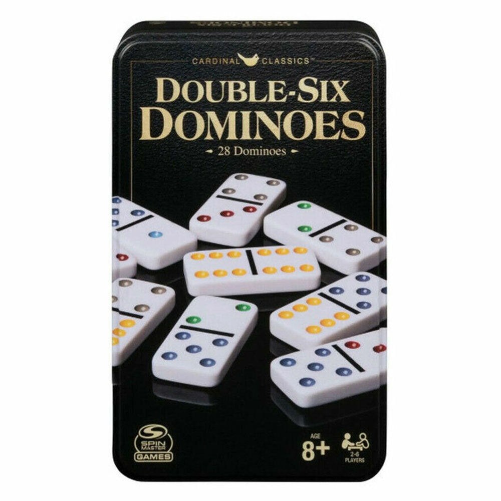 Cardinal Classics Double 6 Dominoes in Tin