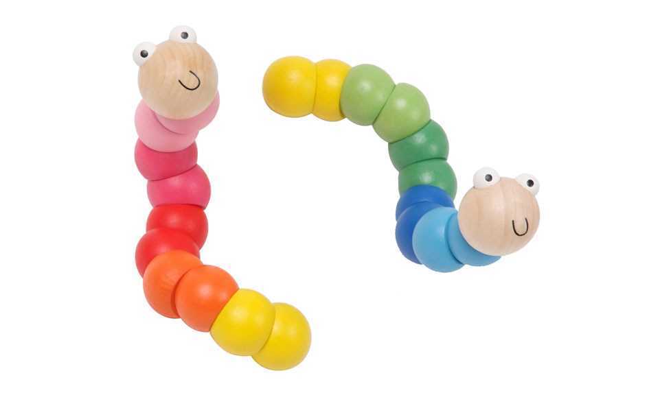 Kaper Kids Calm and Breezy Wooden Jointed Worm Assorted Colours